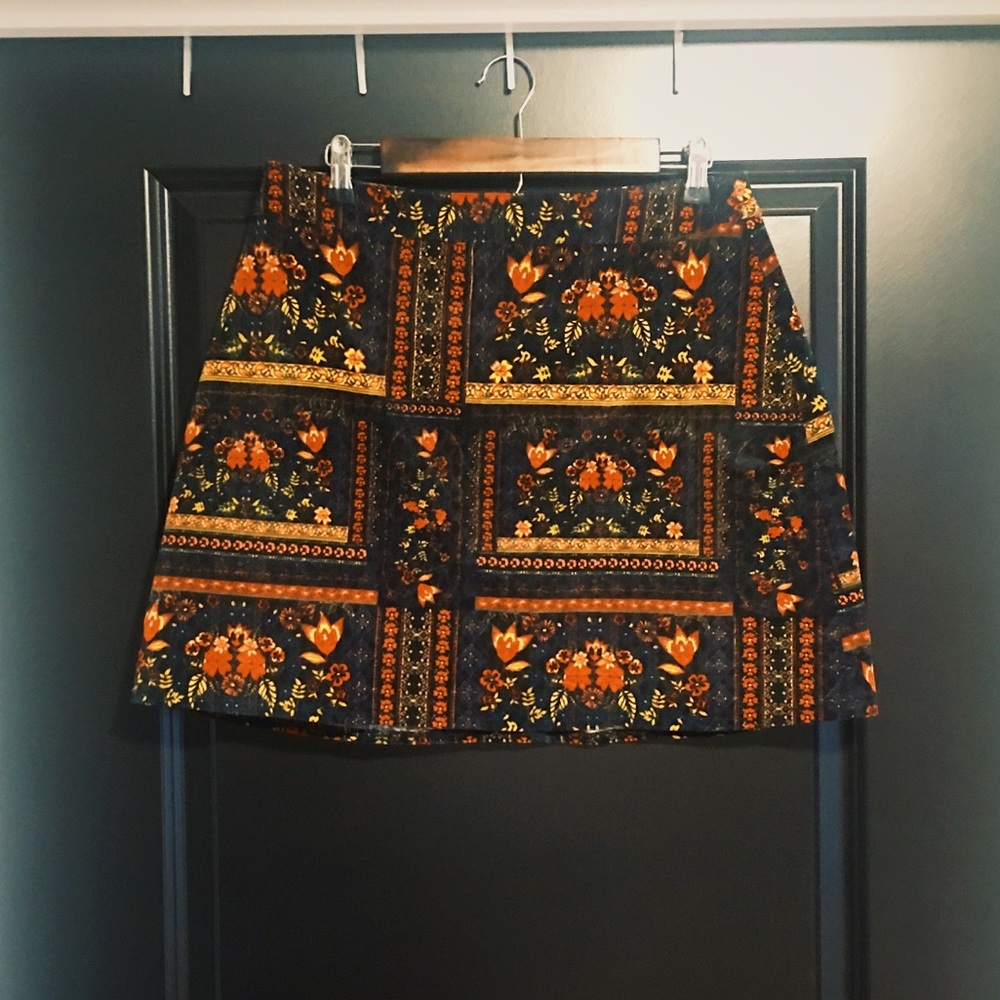 Floral Boho Print Skirt